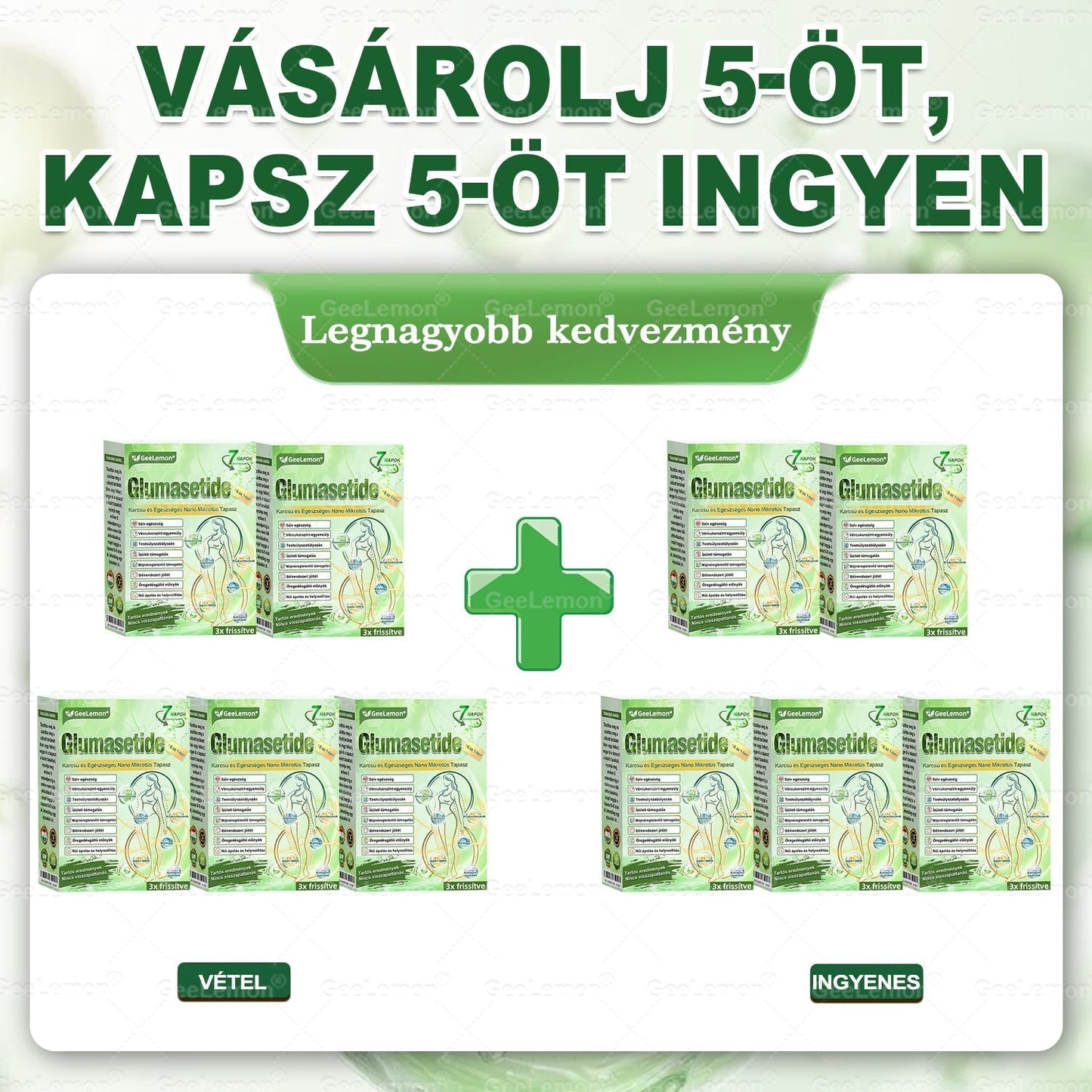 Ajánlott a Semmelweis Kórház által · BENU hivatalos üzlet| 👩⚕️ 𝐆𝐞𝑒𝐿𝑒𝐦𝐨𝐧® Glumasetide 8 az 1-ben Karcsú és Egészséges Nano Mikrotűs Tapasz