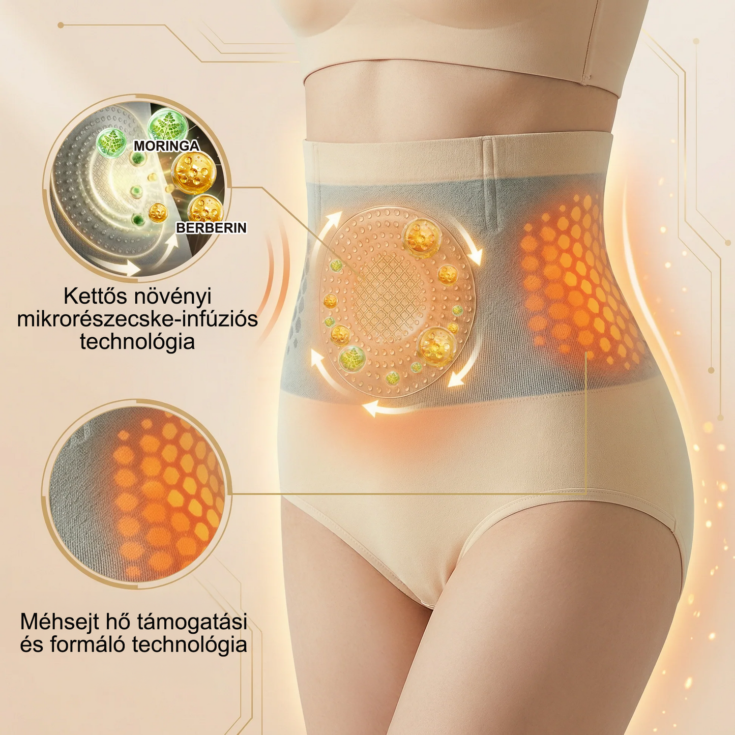 Hivatalos Markabolt 👙 Pureluxo® 2026 Moringa & Berberin 4-az-1ben Mikroreszecske-Alkoto & Zsiregeto Hordott Shorts