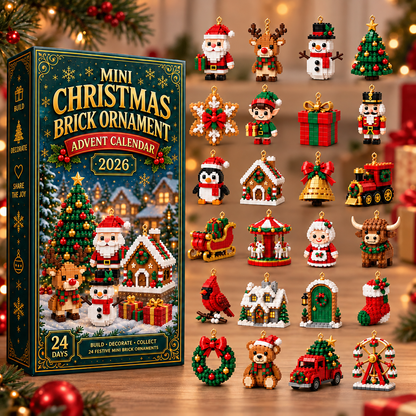 🎄🧱 Build & Hang Christmas Countdown – 24 Mini Holiday Brick Ornaments