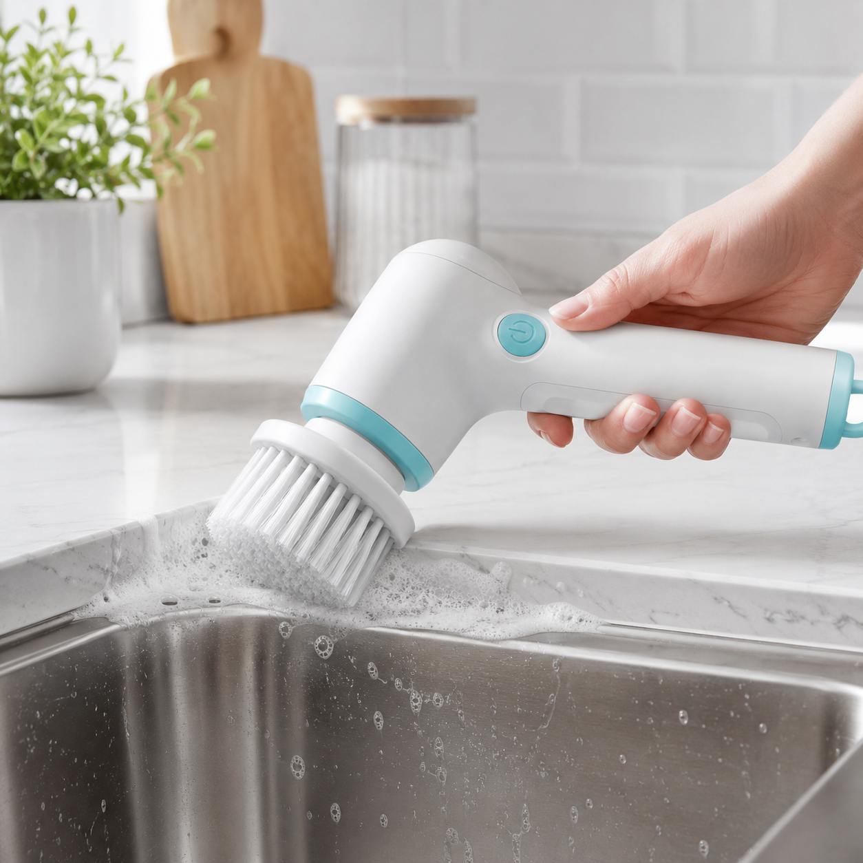 Cordless Electric Cleaning Brush for Bathroom, Kitchen, Sink & Tile Cleaning