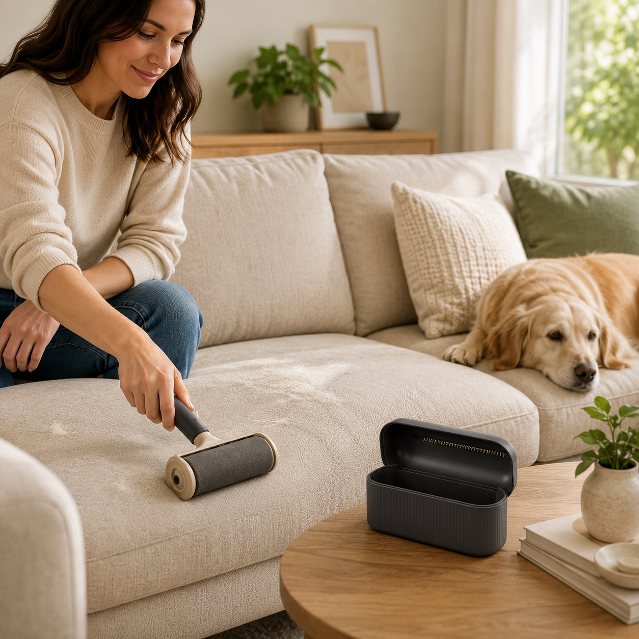 Reusable Lint Roller for Pet Hair, Clothes, Sofa & Fabric Cleaning