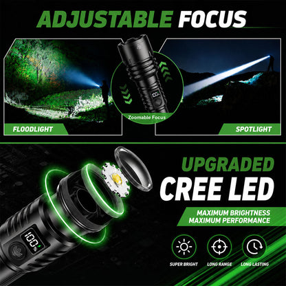 🔥BEST DEAL OFFER 70% OFF + 🎁 2026 Billhol® NEW Super Bright Ultimate Tactical Survival Flashlight · 2M+ SOLD · 80X Brighter ·120H Runtime · Military COB LED Tech🛒