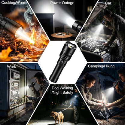 🔥BEST DEAL OFFER 70% OFF + 🎁 2026 Billhol® NEW Super Bright Ultimate Tactical Survival Flashlight · 2M+ SOLD · 80X Brighter ·120H Runtime · Military COB LED Tech🛒