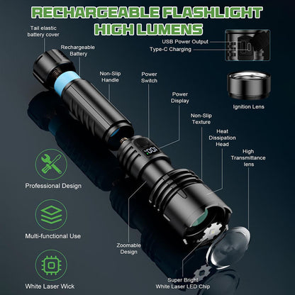 🔥BEST DEAL OFFER 70% OFF + 🎁 2026 Billhol® NEW Super Bright Ultimate Tactical Survival Flashlight · 2M+ SOLD · 80X Brighter ·120H Runtime · Military COB LED Tech🛒